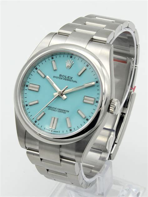 Rolex Oyster Perpetual 41mm Stainless Steel Turquoise Tiffany..